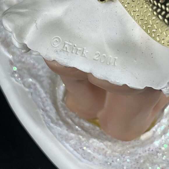 Vintage Kirk's Kritters Angel Cheeks Christmas Figurine With Snowman 2001 - Picture 11 of 15